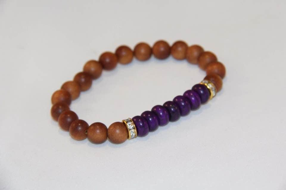 Sandalwood & Howlite beads bracelet
