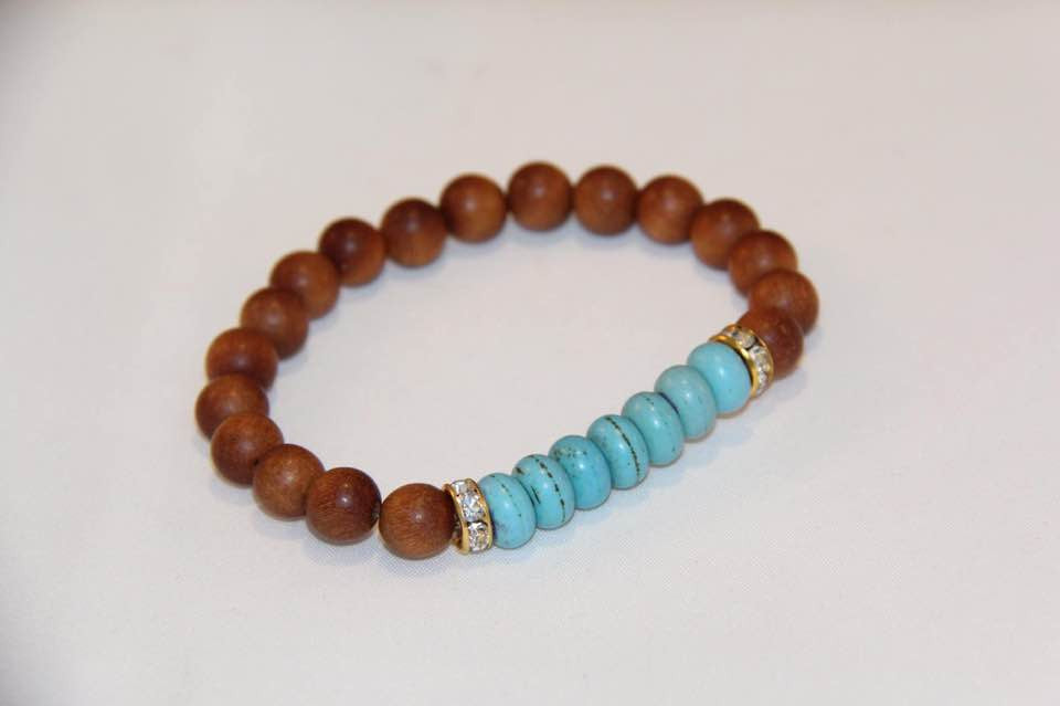 Sandalwood & Howlite beads bracelet
