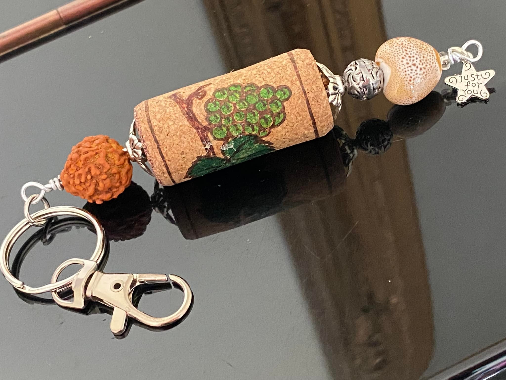 Keychains with Rudrakshi beads