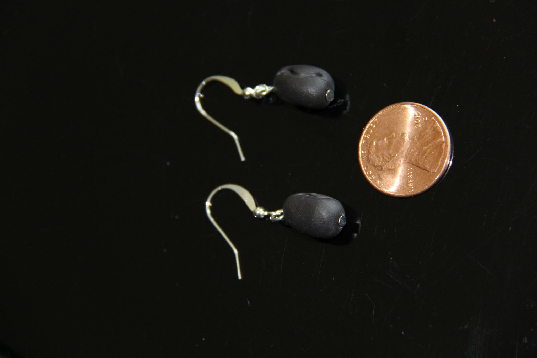 Coffee bean charms ear rings - clay