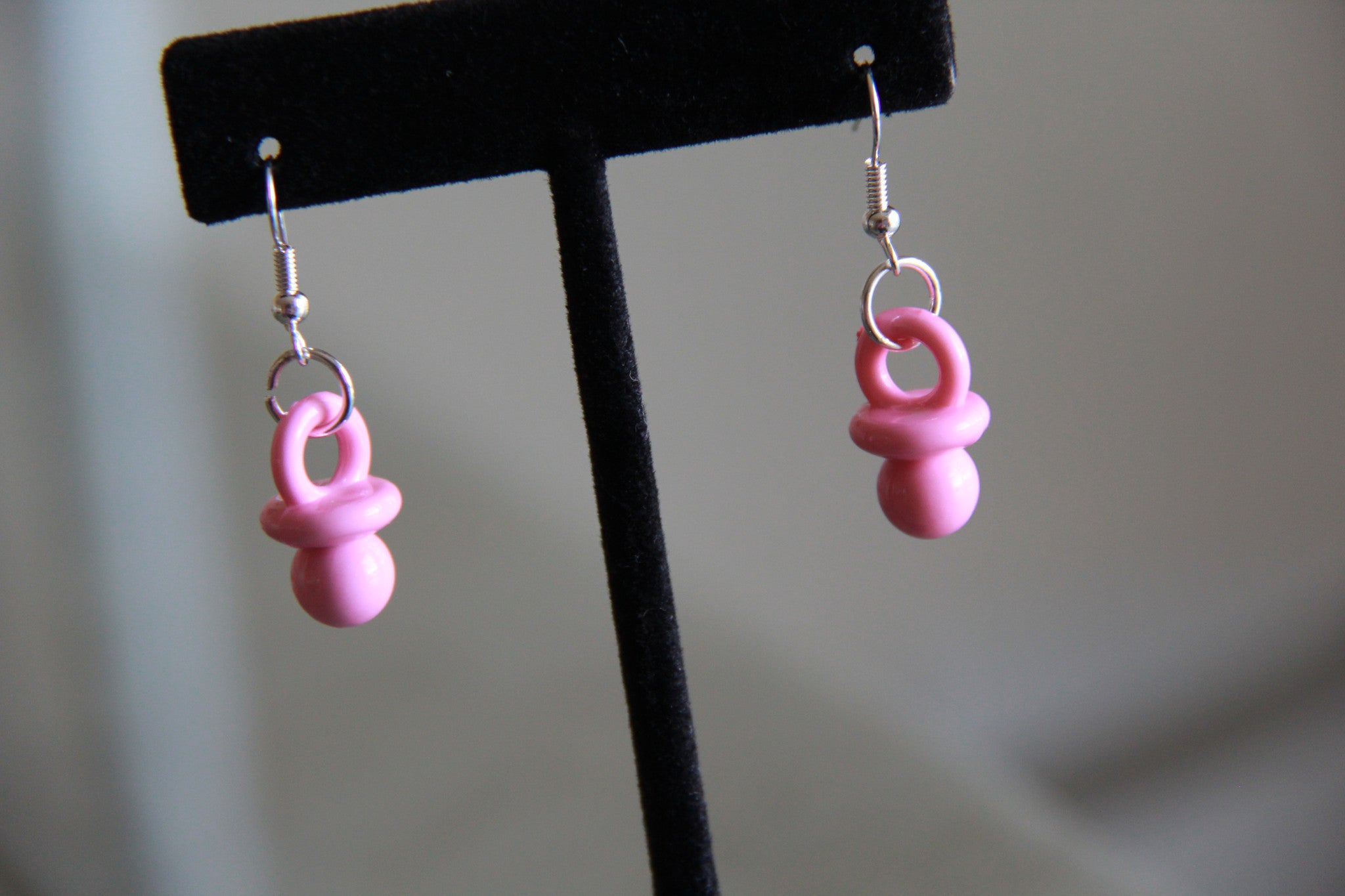 Bubblegum pacifier beads ear rings