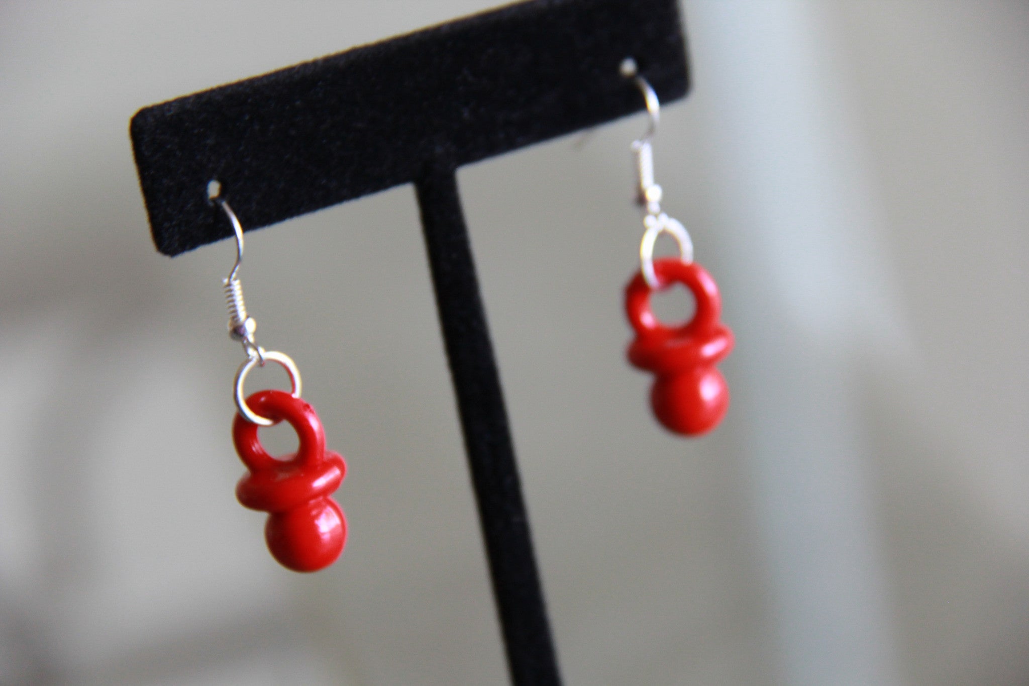Bubblegum pacifier beads ear rings