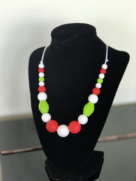 Chewy Neckalce - Red Green White colors