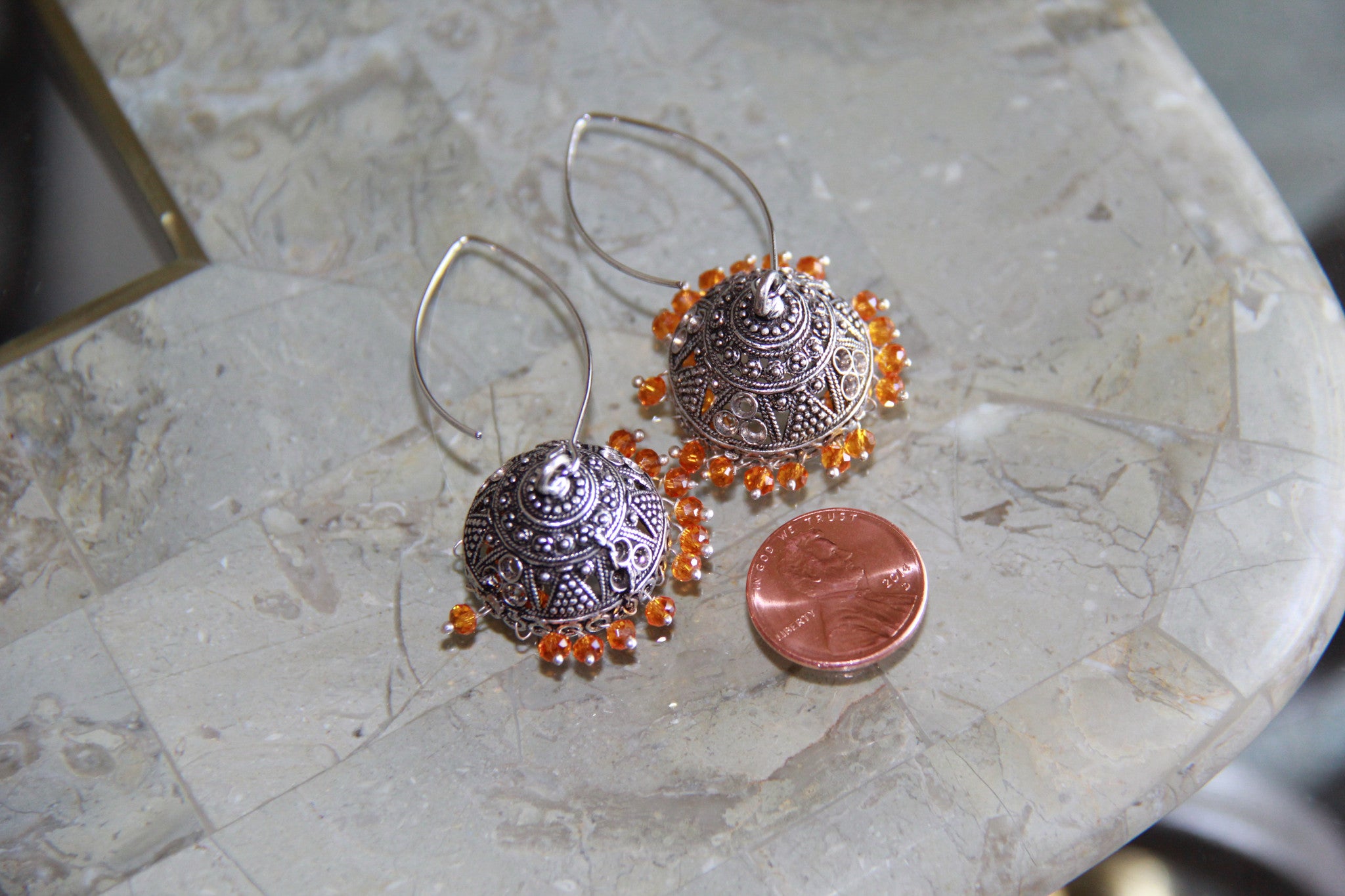 Jumka style ear rings in eight different colors