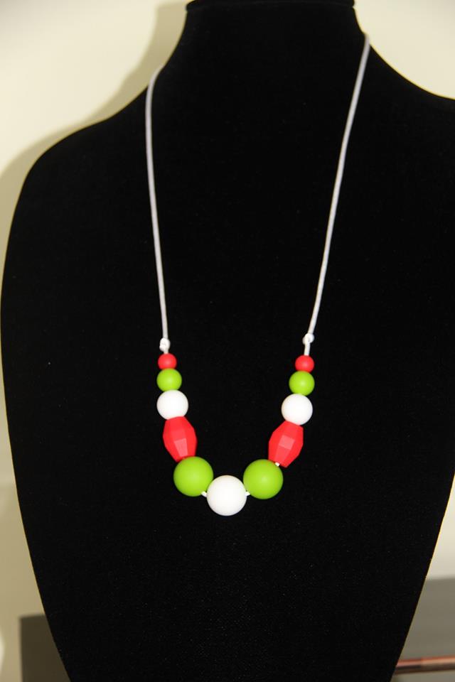 Chewy Neckalce - Red Green White colors