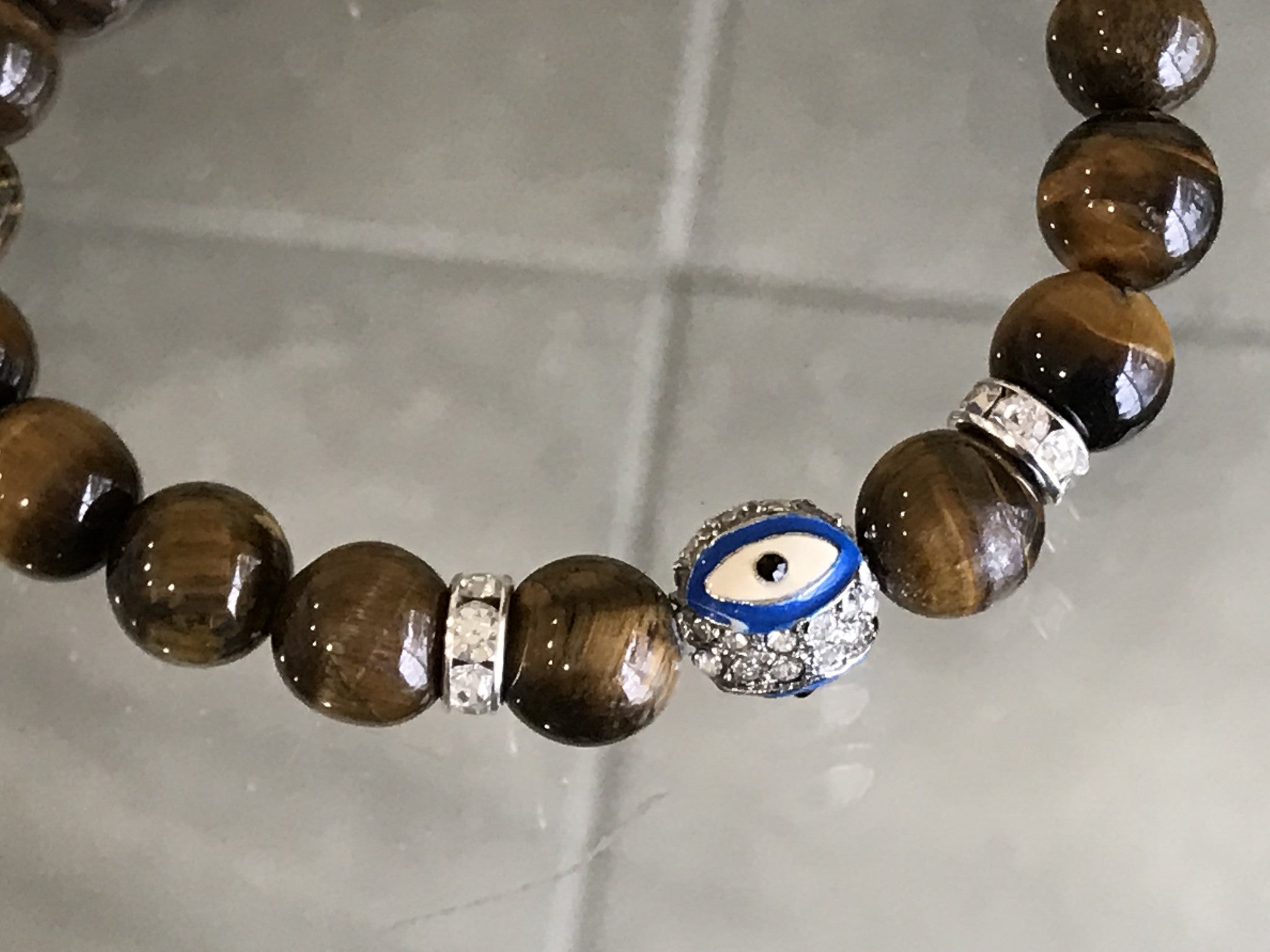 Tiger Eye, Evil Eye with Live your Dream charm