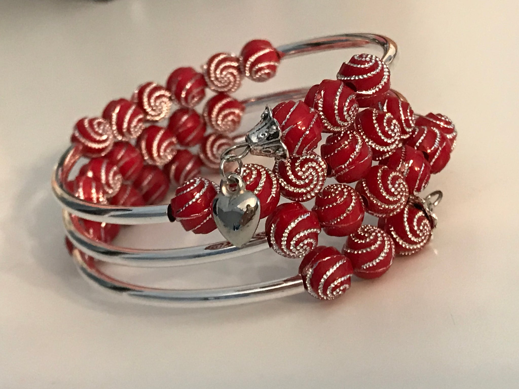 Red Shiny Beads Bracelet