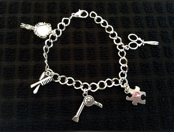 Hair stylist charms bracelet